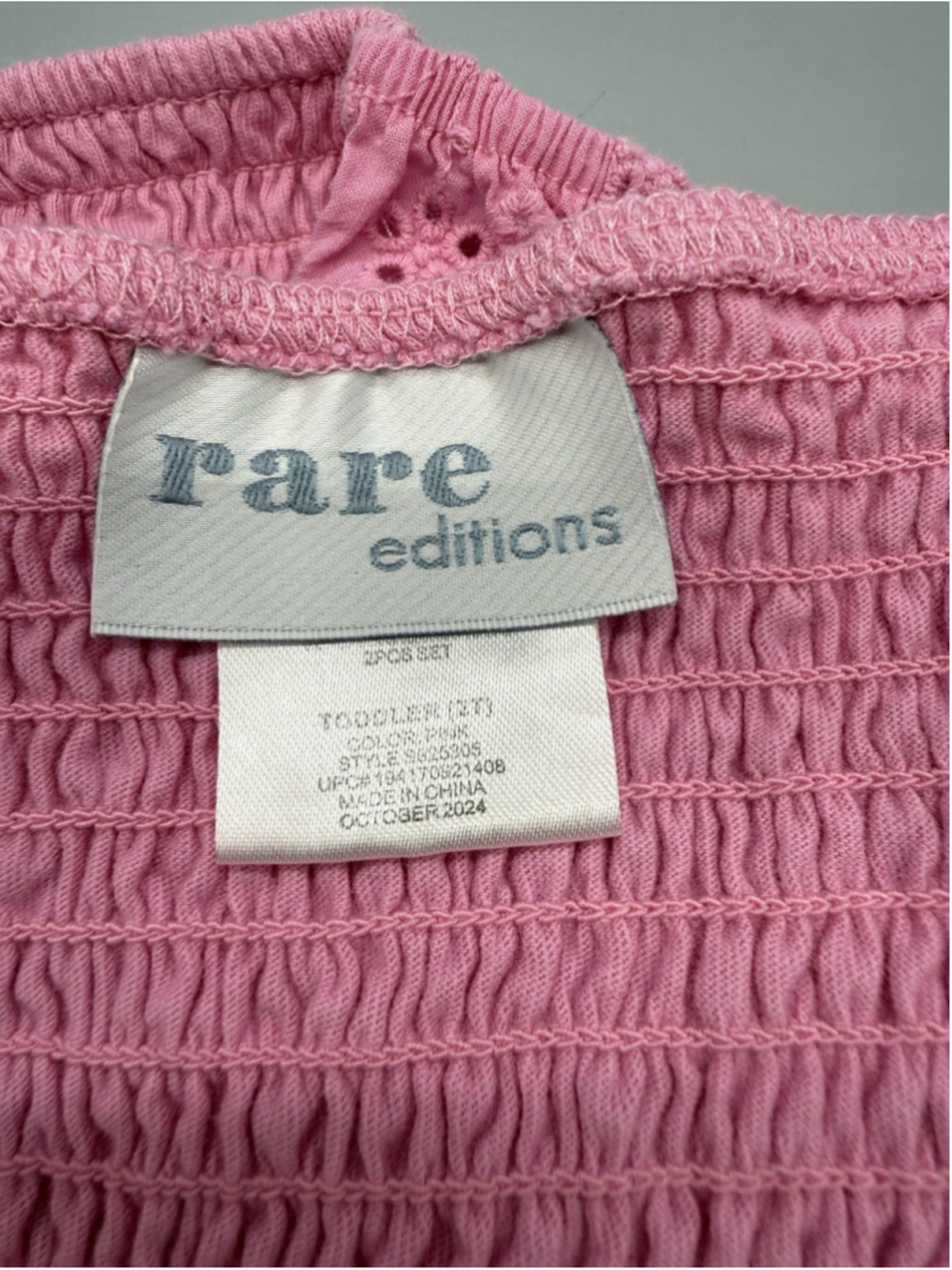 Rare Editions Girls 2T Pink Floral Ruffle Bow Short Sleeve Blouse 100% Cotton - Picture 4 of 5
